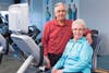 Southington residents and class participants Nicholas and Jeanne Scarfo take a break from their exercise routine.